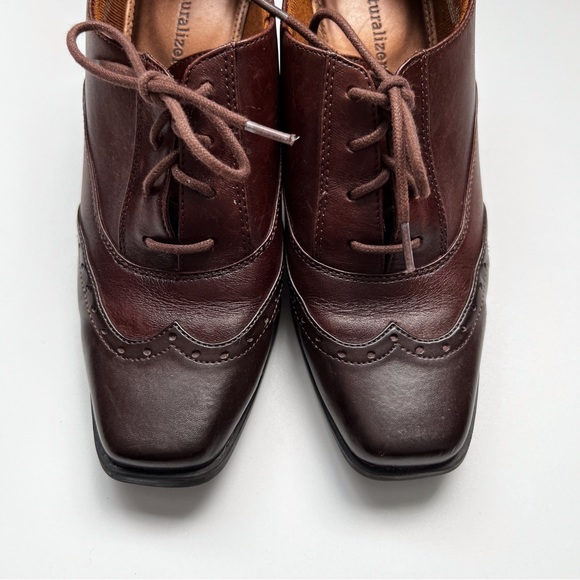Naturalizer Safara Brown Heel Oxford Lace Up Loafer Bootie Academia Women’s 8 - Picture 10 of 12